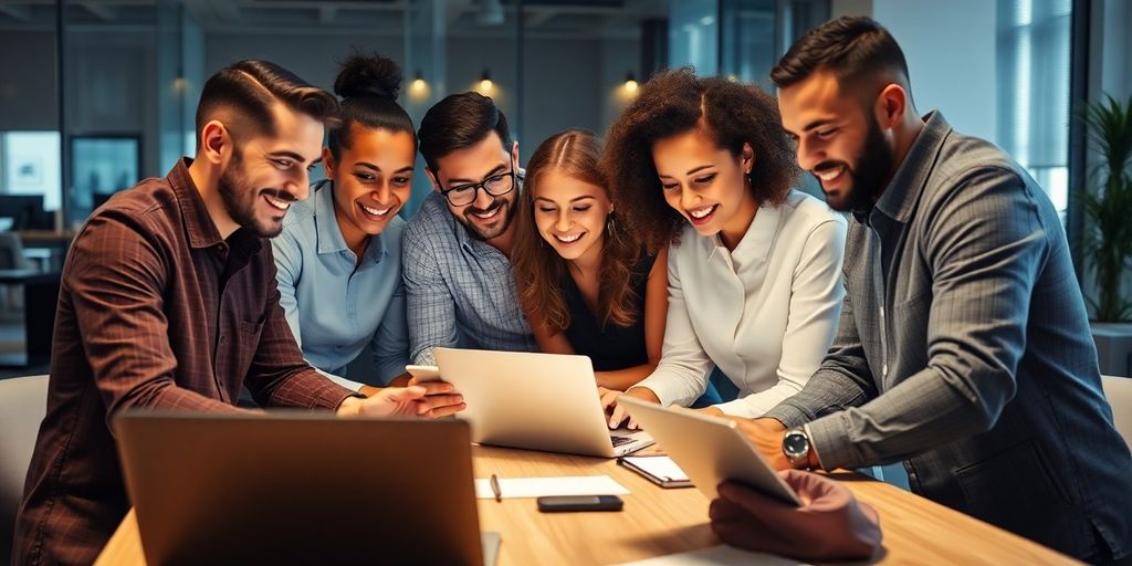 Professionnels collaborant autour d'une table, analysant des données.
