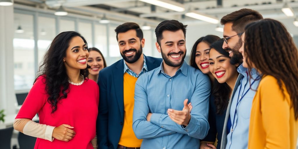 Équipe dynamique collaborant pour le succès commercial.