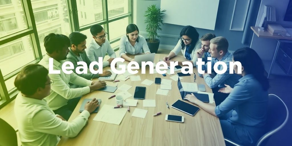 Équipe diversifiée discutant de stratégies de génération de leads.